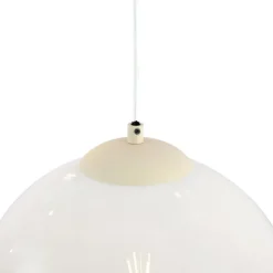 QAZQA Art-Deco-Hängelampe beige mit weißem Glas 8-flammig - Sandra