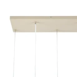 QAZQA Art-Deco-Hängelampe beige mit weißem Glas 8-flammig - Sandra