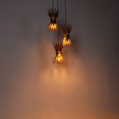 QAZQA Art-Deco-Hängelampe Gold 3-flammig - Wesley