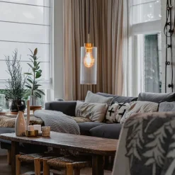 QAZQA Art-Deco-Hängelampe Gold mit Glas - Laura