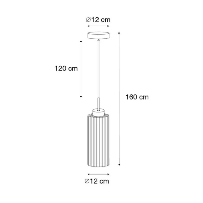 QAZQA Art-Deco-Hängelampe Gold mit Glas - Laura