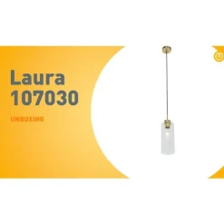 QAZQA Art-Deco-Hängelampe Gold mit Glas - Laura