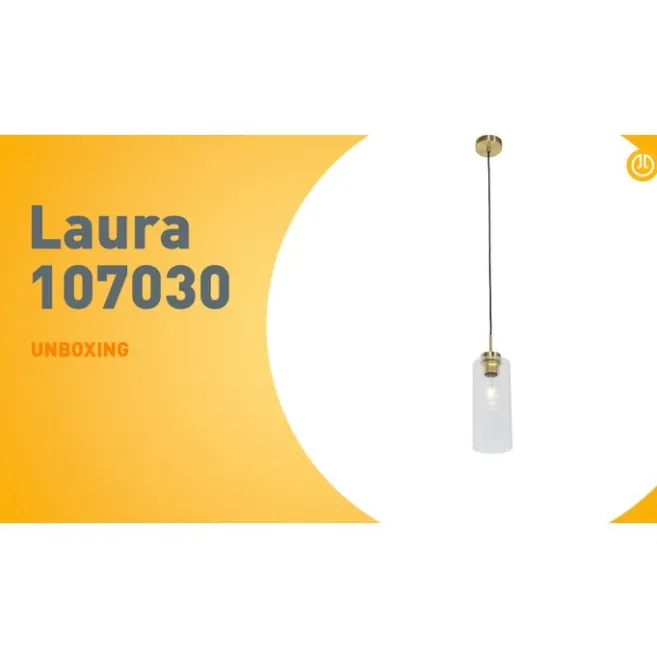 QAZQA Art-Deco-Hängelampe Gold mit Glas - Laura