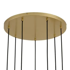 QAZQA Art-Deco-Hängelampe Gold mit Regenbogen-Glas 7-flammig - Sandra