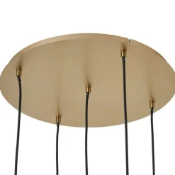 QAZQA Art-Deco-Hängelampe Gold mit Opalglas 5-flammig - Yani