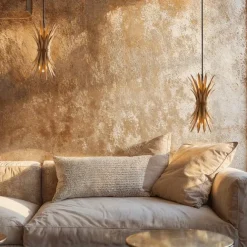 QAZQA Art-Deco-Hängelampe Gold mit Schwarz - Wesley