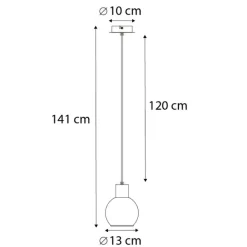 QAZQA Art-Deco-Hängelampe schwarz mit Rauchglas - Vidro