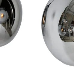 QAZQA Art-Deco-Hängelampe schwarz mit Rauchglas 5 Lichter - Wallace