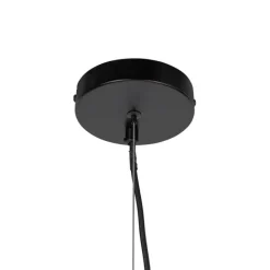 QAZQA Art-Deco-Hängelampe schwarz mit Opalglas 8-flammig rund – Uvas