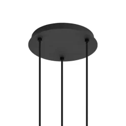 QAZQA Art-Deco-Hängelampe schwarz mit Rauchglas rund 3-flammig - Vidro