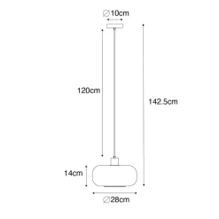 QAZQA Art-Deco-Hängelampe schwarz mit Rauchglas - Bizle
