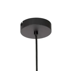 QAZQA Art-Deco-Hängelampe schwarz mit Rauchglas - Bizle