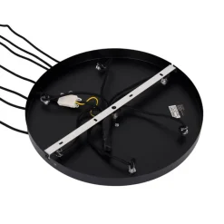 QAZQA Art-Deco-Hängelampe schwarz mit Rauchglas 7-flammig – Laura