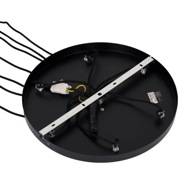 QAZQA Art-Deco-Hängelampe schwarz mit Rauchglas 7-flammig – Laura