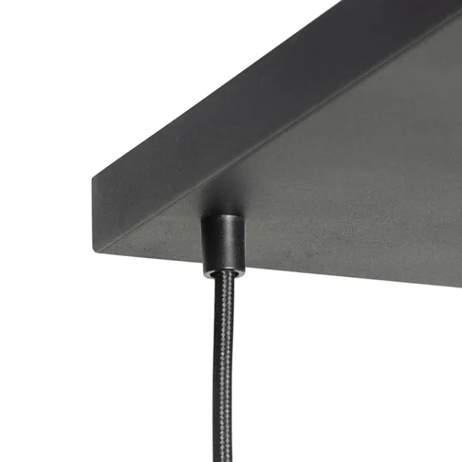 QAZQA Art-Deco-Hängelampe schwarz mit Rauchglas 8-flammig – Sandra