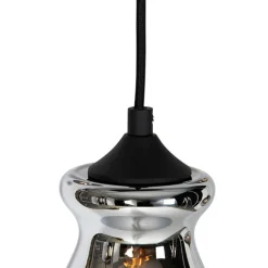 QAZQA Art-Deco-Hängelampe schwarz mit Rauchglas 6 Lichter - Wallace