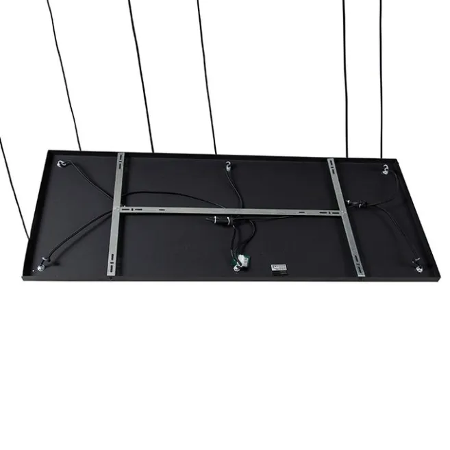 QAZQA Art-Deco-Hängelampe schwarz mit Rauchglas 6 Lichter - Wallace