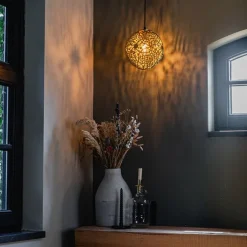 QAZQA Art-Deco-Hängeleuchte Gold mit Schwarz - Maro