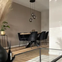 QAZQA Art-Deco-Pendelleuchte schwarz mit Rauchglas 3-flammig - Pallon