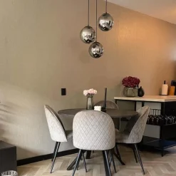 QAZQA Art-Deco-Pendelleuchte schwarz mit Rauchglas 3-flammig - Pallon