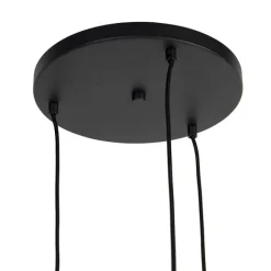 QAZQA Art-Deco-Pendelleuchte schwarz mit Rauchglas 3-flammig - Pallon