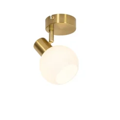 Kinder QAZQA Art-Deco-Spot Gold mit Opalglas verstellbar – Anouk