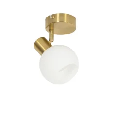 Kinder QAZQA Art-Deco-Spot Gold mit Opalglas verstellbar – Anouk