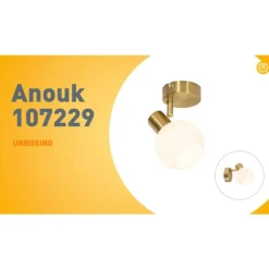 Kinder QAZQA Art-Deco-Spot Gold mit Opalglas verstellbar – Anouk