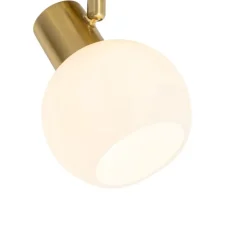 Kinder QAZQA Art-Deco-Spot Gold mit Opalglas verstellbar – Anouk