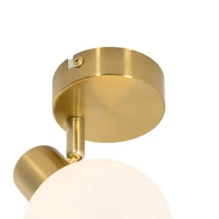 Kinder QAZQA Art-Deco-Spot Gold mit Opalglas verstellbar – Anouk