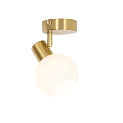 Kinder QAZQA Art-Deco-Spot Gold mit Opalglas verstellbar – Anouk