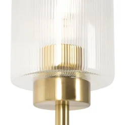 QAZQA Art-Deco-Stehlampe Gold mit Glas 2-flammig - Laura