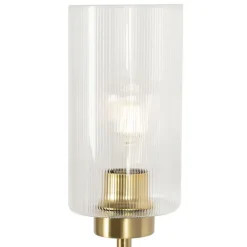 QAZQA Art-Deco-Stehlampe Gold mit Glas 2-flammig - Laura
