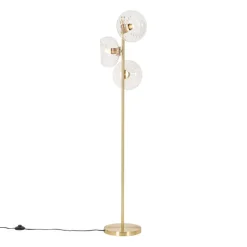 QAZQA Art-Deco-Stehlampe Gold mit Glas 3-flammig - Ayesha