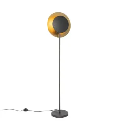 QAZQA Art-Deco-Stehlampe schwarz mit Gold - Emilienne
