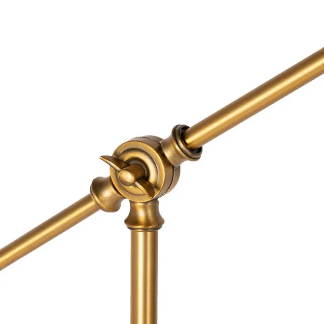 QAZQA Art-Deco-Stehleuchte aus Bronze mit Marmor und bernsteinfarbenem Glas – Nina