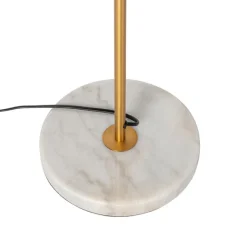 QAZQA Art-Deco-Stehleuchte aus Bronze mit Marmor und bernsteinfarbenem Glas – Nina