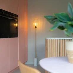 QAZQA Art-Deco-Stehleuchte aus Messing mit klarem Glas - Rid