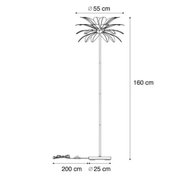 QAZQA Art-Deco-Stehleuchte Beige mit weißen Federn - Peahen