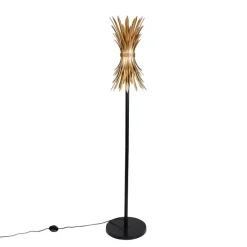 QAZQA Art-Deco-Stehleuchte Gold mit Schwarz - Wesley