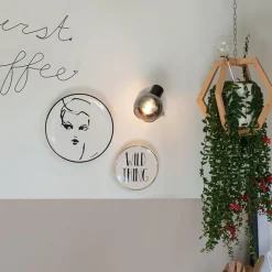 QAZQA Art-Deco-Strahler schwarz mit Rauchglas - Vidro