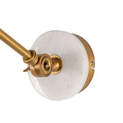 QAZQA Art-Deco-Wandleuchte aus Bronze mit Marmor und bernsteinfarbenem Glas – Nina