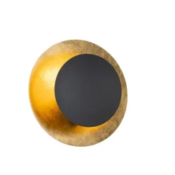 QAZQA Art-Deco-Wandleuchte schwarz mit Gold - Emilienne