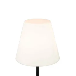 QAZQA Außen Stehlampe schwarz mit weißem Schirm 35 cm IP65 - Virginia