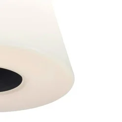 QAZQA Außen Stehlampe schwarz mit weißem Schirm 35 cm IP65 - Virginia