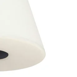 QAZQA Außen Stehlampe schwarz mit weißem Schirm 35 cm IP65 - Virginia