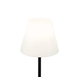 QAZQA Außen Stehlampe schwarz mit weißem Schirm 35 cm IP65 - Virginia