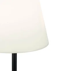 QAZQA Außen Stehlampe schwarz mit weißem Schirm 35 cm IP65 - Virginia