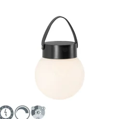 QAZQA Außenhängelampe schwarz inkl. LED 3-stufig dimmbar Solar - Cornelia