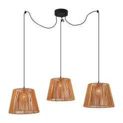 QAZQA Außenhängeleuchte schwarz mit orangefarbenen Seilschirmen 3-flammig IP44 - Cava Jayla